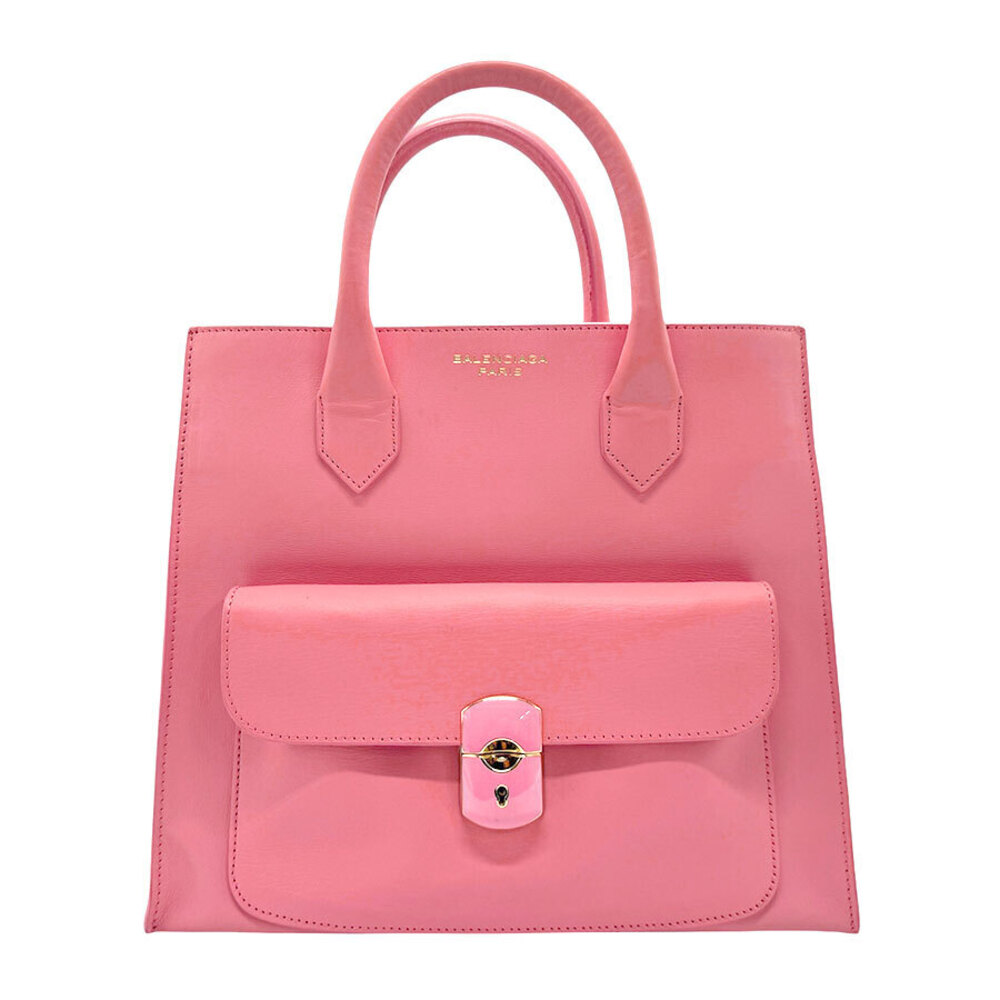 Balenciaga Padlock All Afternoon Leather Shoulder Bag Pink